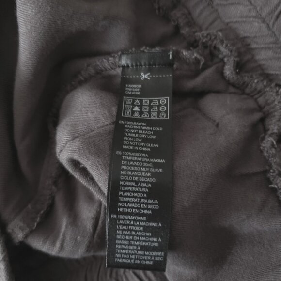 Taupe Grey Linen Drawstring Lounge Pants - Picture 14 of 15